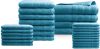Seashell 27 Delig Handdoekenset - Collectie Luxor 100% Gekamde Katoen 550 Gsm Turquoise online kopen